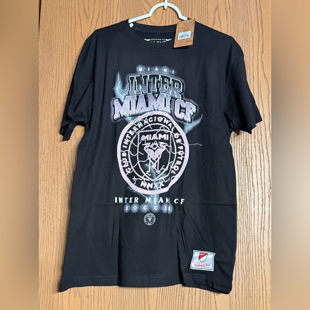 Mitchell & Ness Inter Miami MLS T Shirt Size Lg Black